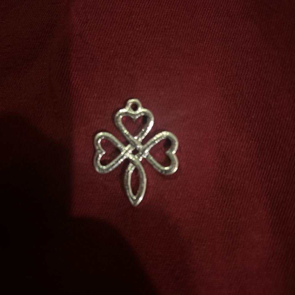 Silver Heart Clover Pendant